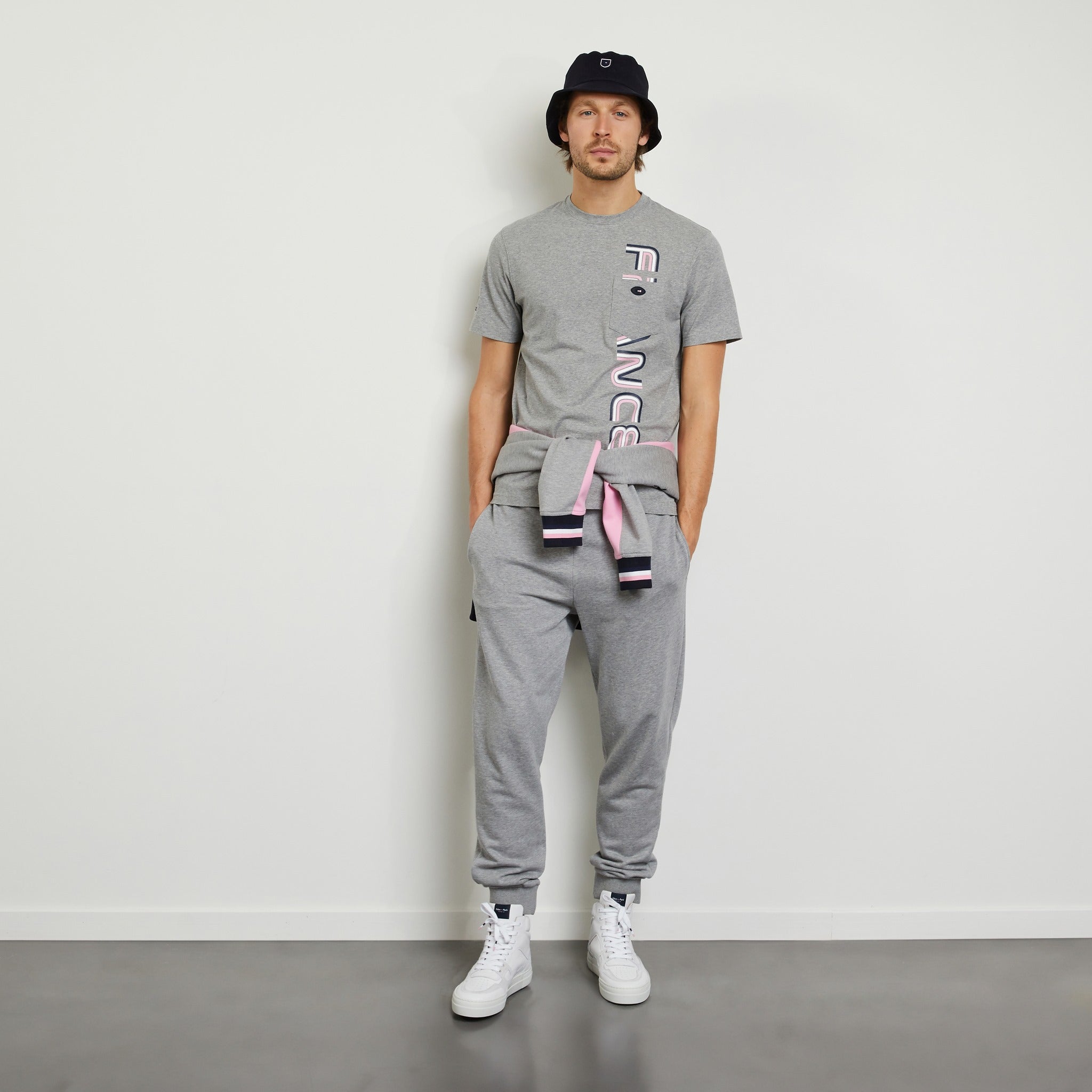 Grey T-Shirt With France No. 10 Screen Print Eden Park