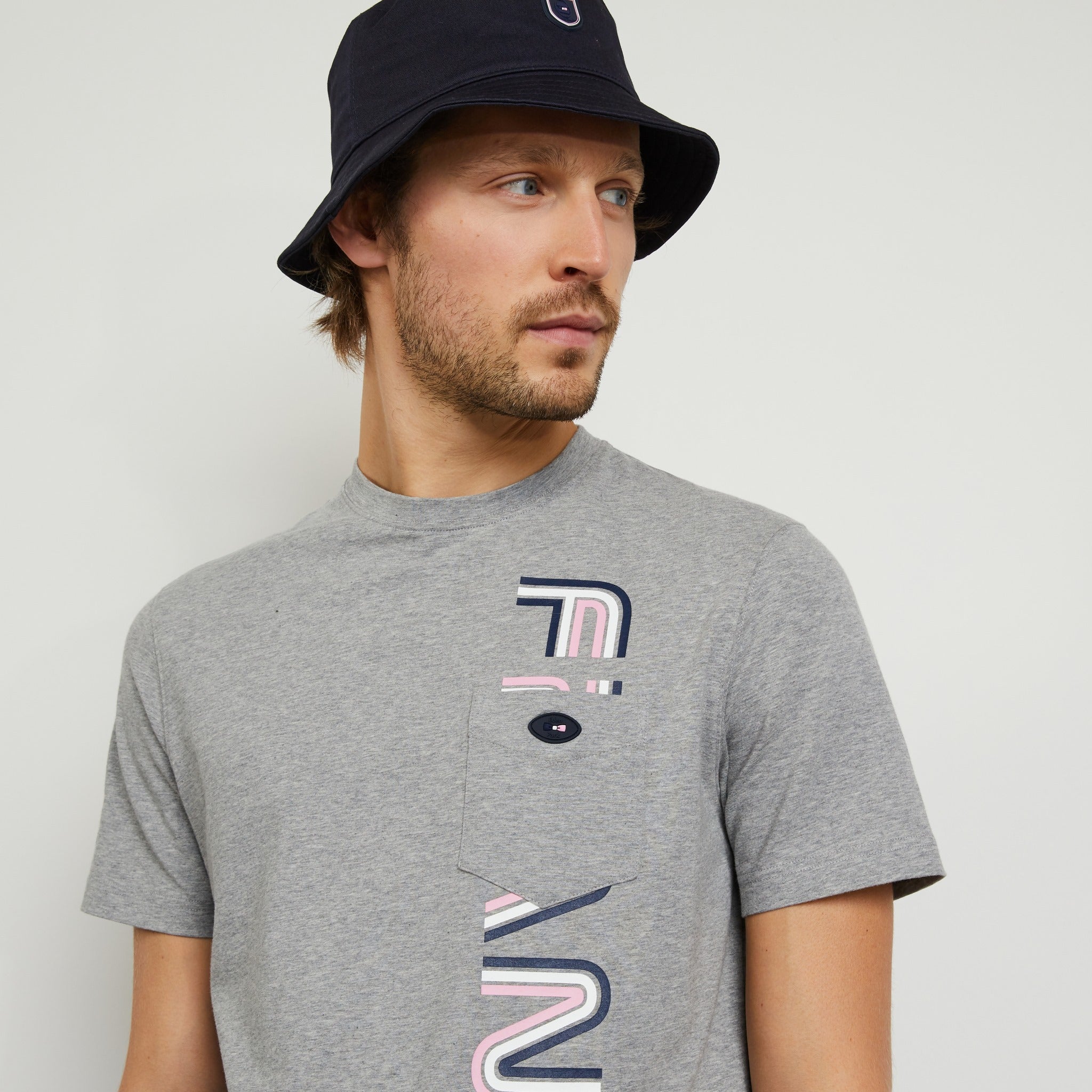 Grey T-Shirt With France No. 10 Screen Print Eden Park