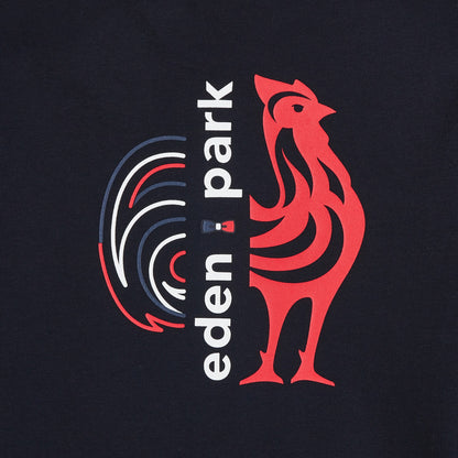 Dark Blue T-Shirt With French Rooster Screen Print On The Back