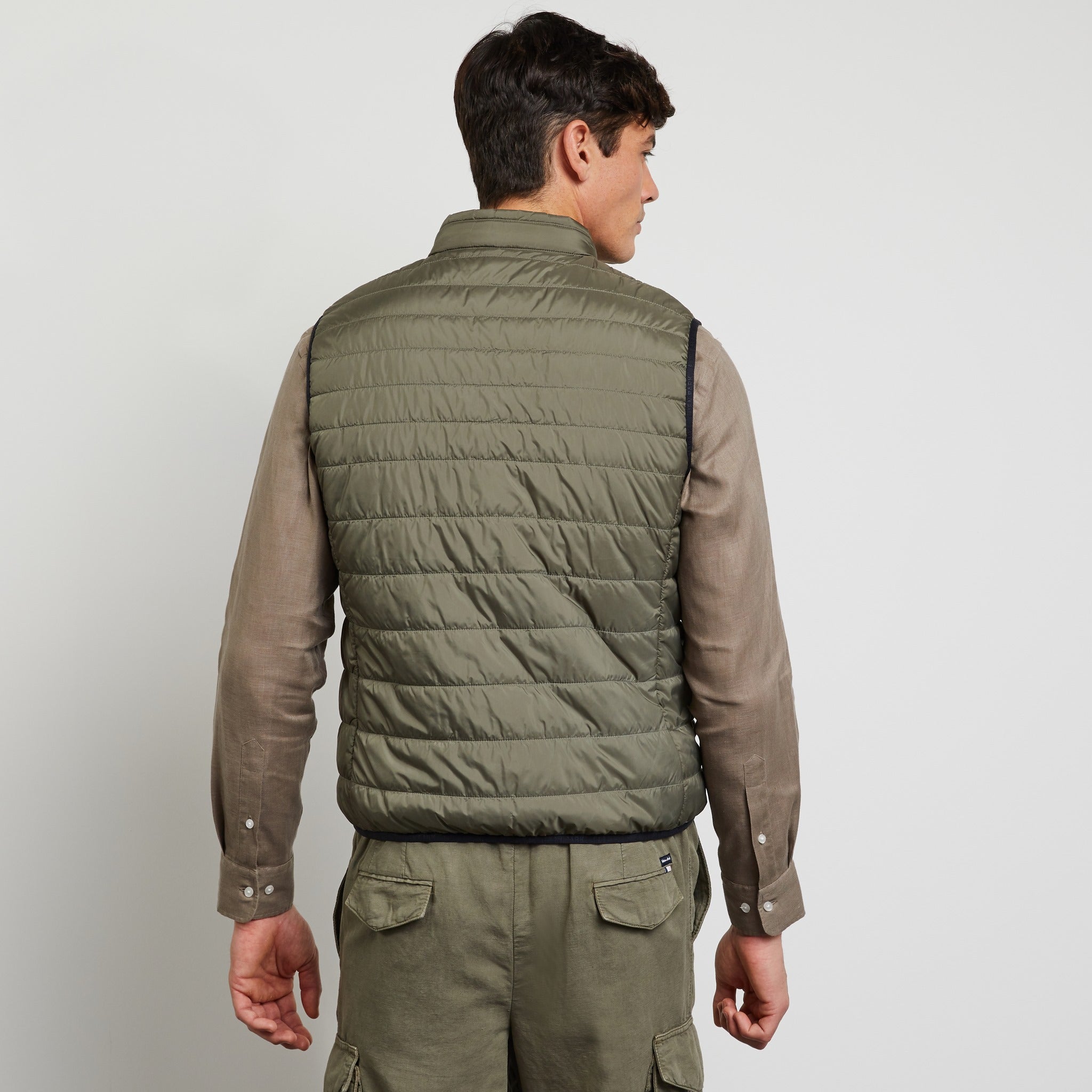 Khaki Sleeveless Puffa Jacket