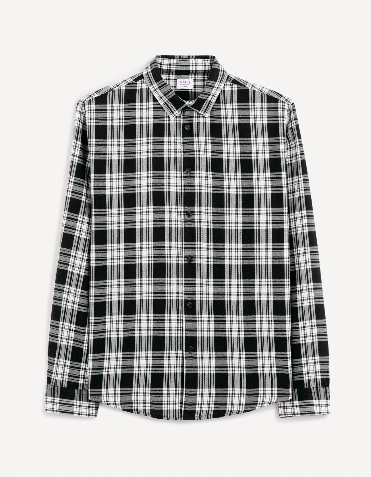 Regular Shirt 100% Cotton - Black_FADRO_BLACK_02