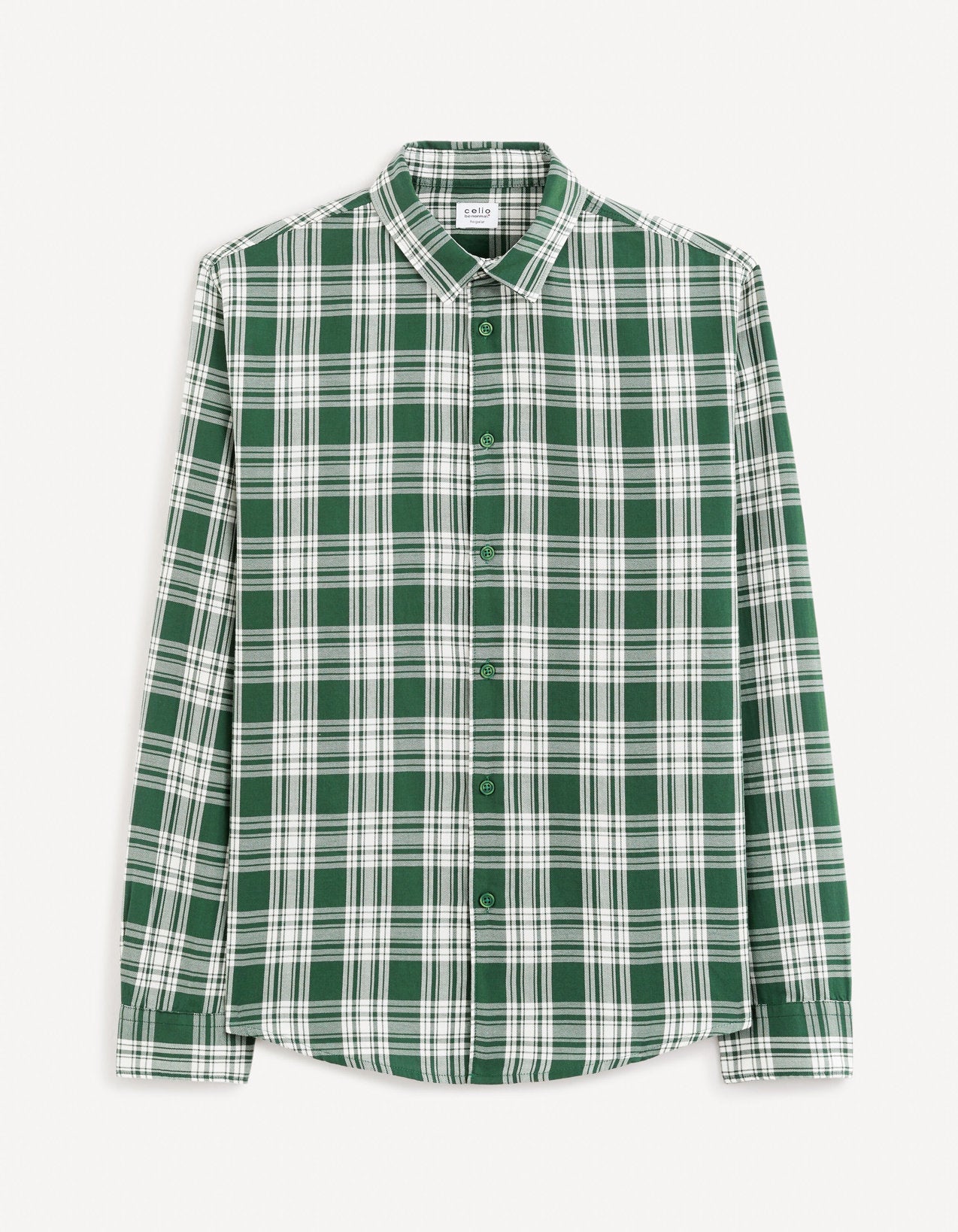 Regular Shirt 100% Cotton - Green_FADRO_GREEN_02