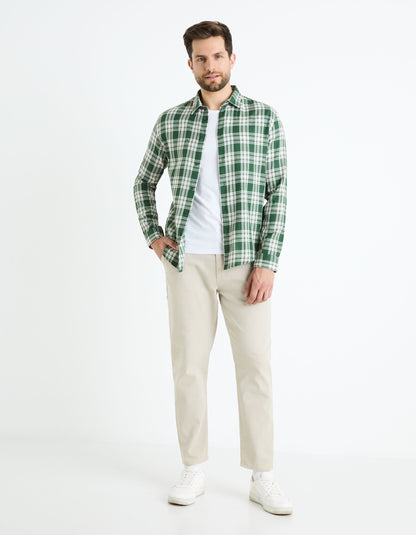 Regular Shirt 100% Cotton - Green_FADRO_GREEN_03