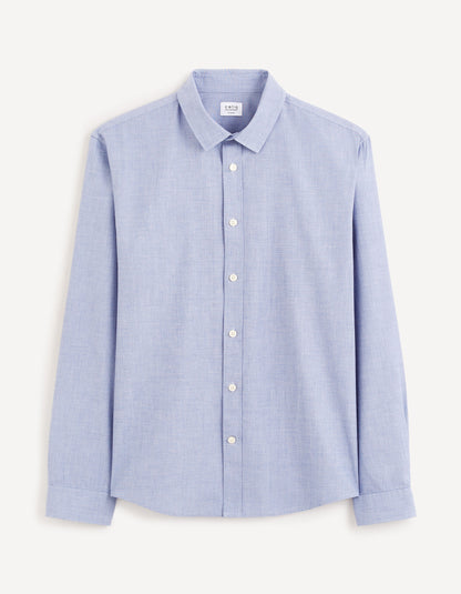 Regular Shirt 100% Cotton - Blue_FAFILE_BLUE_02