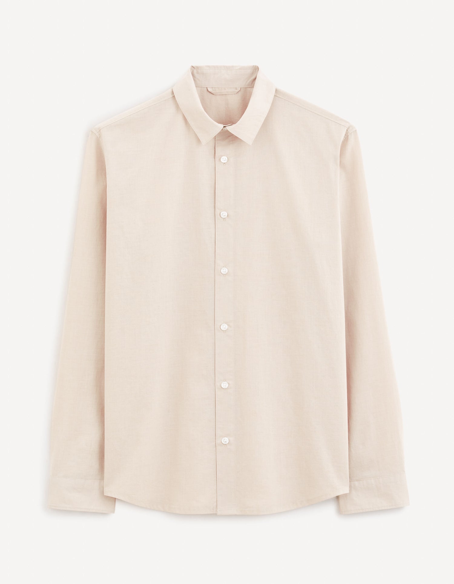 Regular Shirt 100% Cotton - Beige_FAMES_BEIGE_02