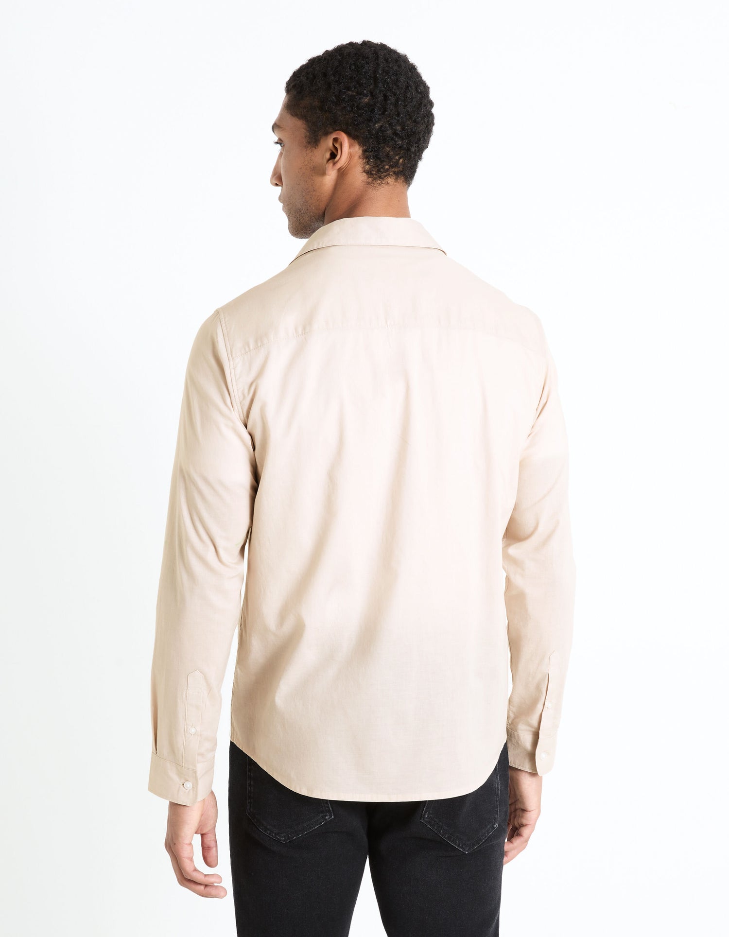 Regular Shirt 100% Cotton - Beige_FAMES_BEIGE_04