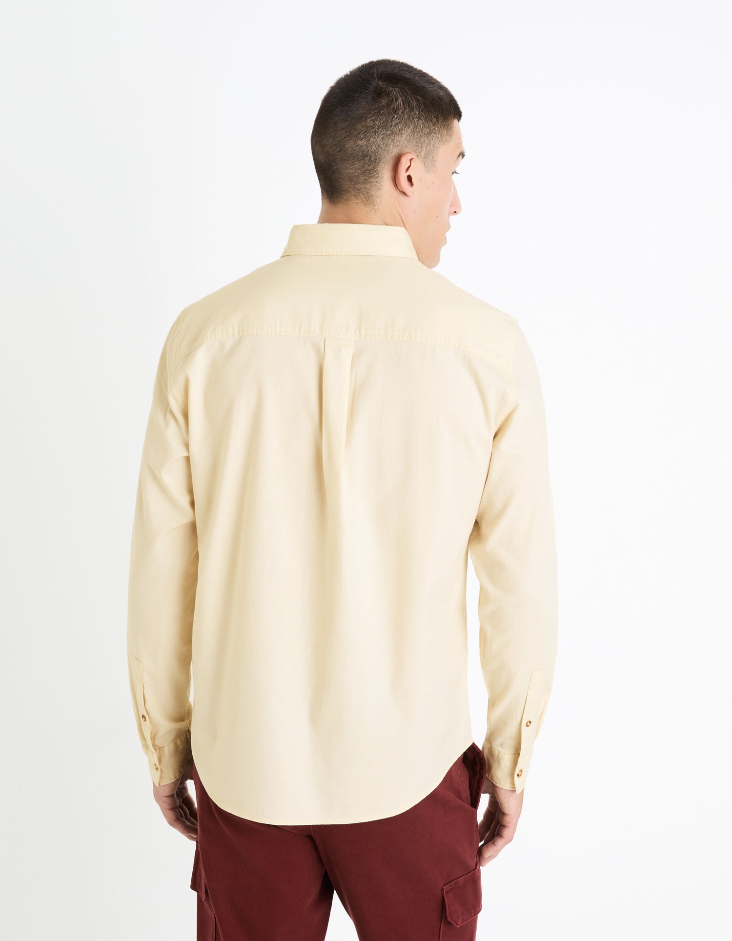 Regular Shirt 100% Cotton - Beige_FAROBONE2_BEIGE_04