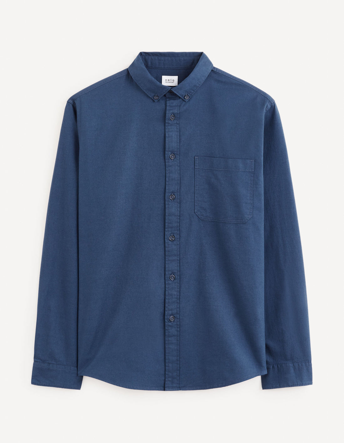 Regular Shirt 100% Cotton - Navy_FAROBONE2_NAVY_02