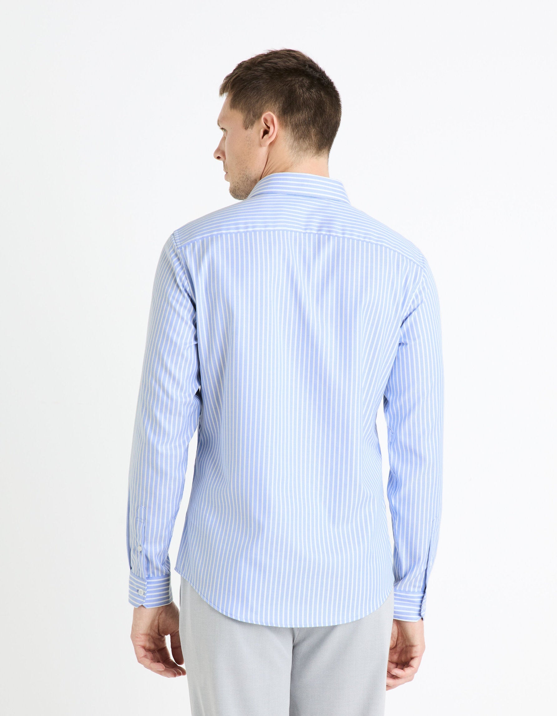 Slim Shirt 100% Cotton - Blue_FASANURE_BLUE_04