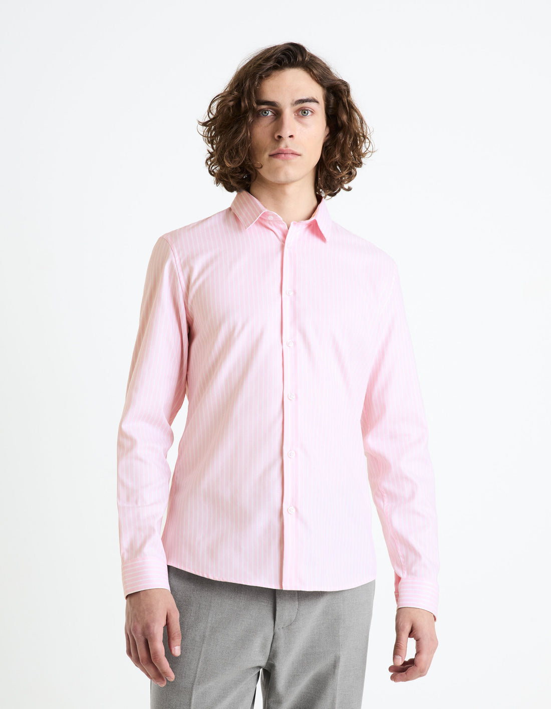 Slim Shirt 100% Cotton - Light Pink_FASANURE_LIGHT PINK_01