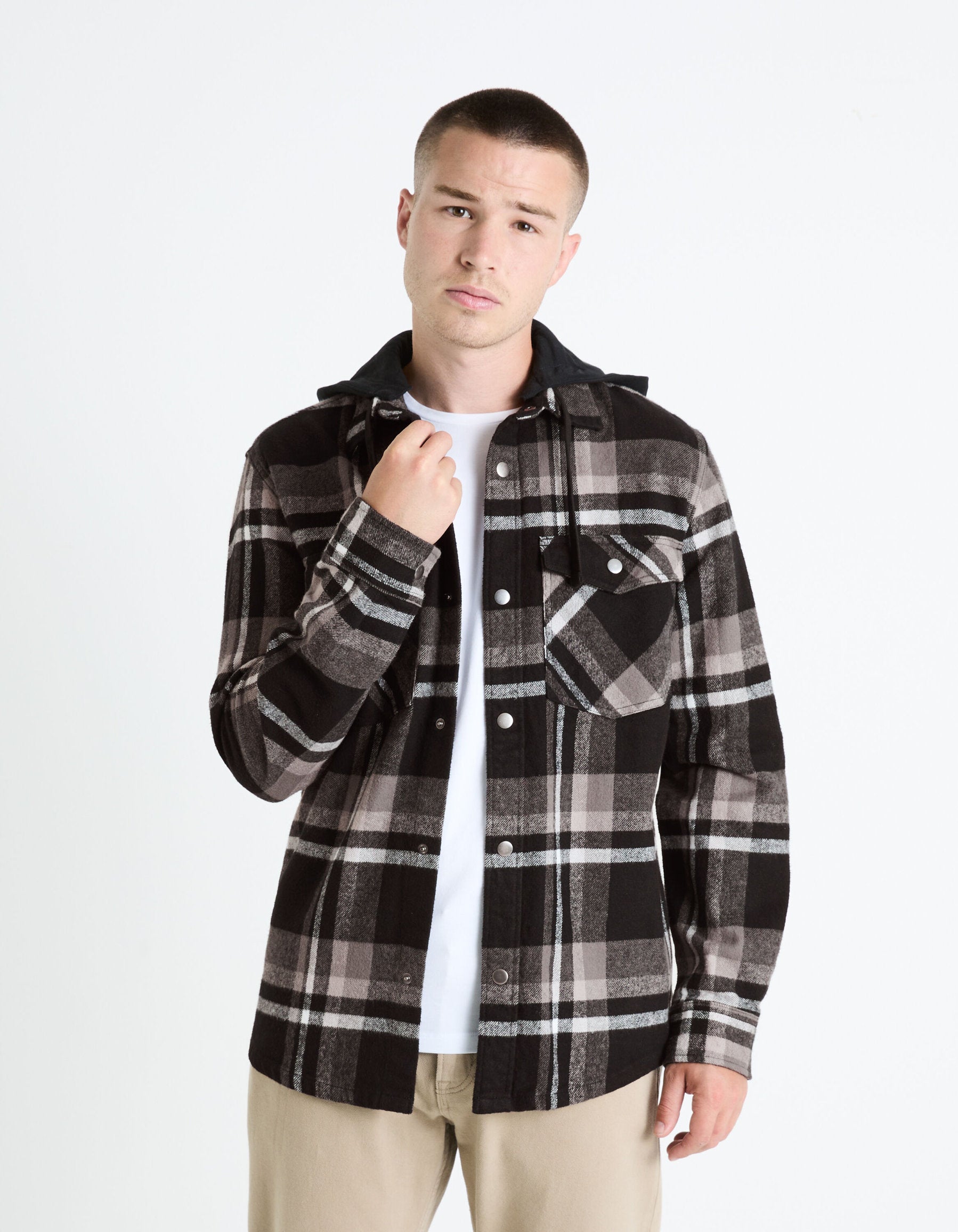 100% Cotton Overshirt - Black_FASURPUCHE_BLACK_01