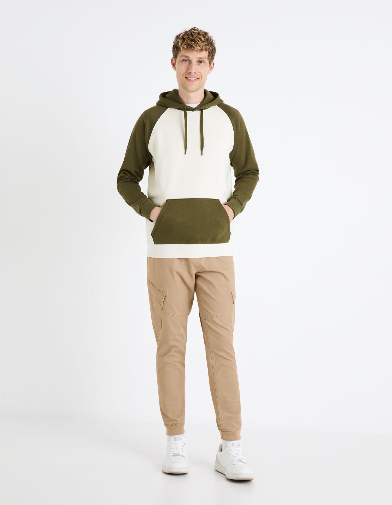 Cotton-Blend Hoodie - Khaki_FEBLOCOS_KHAKI_02