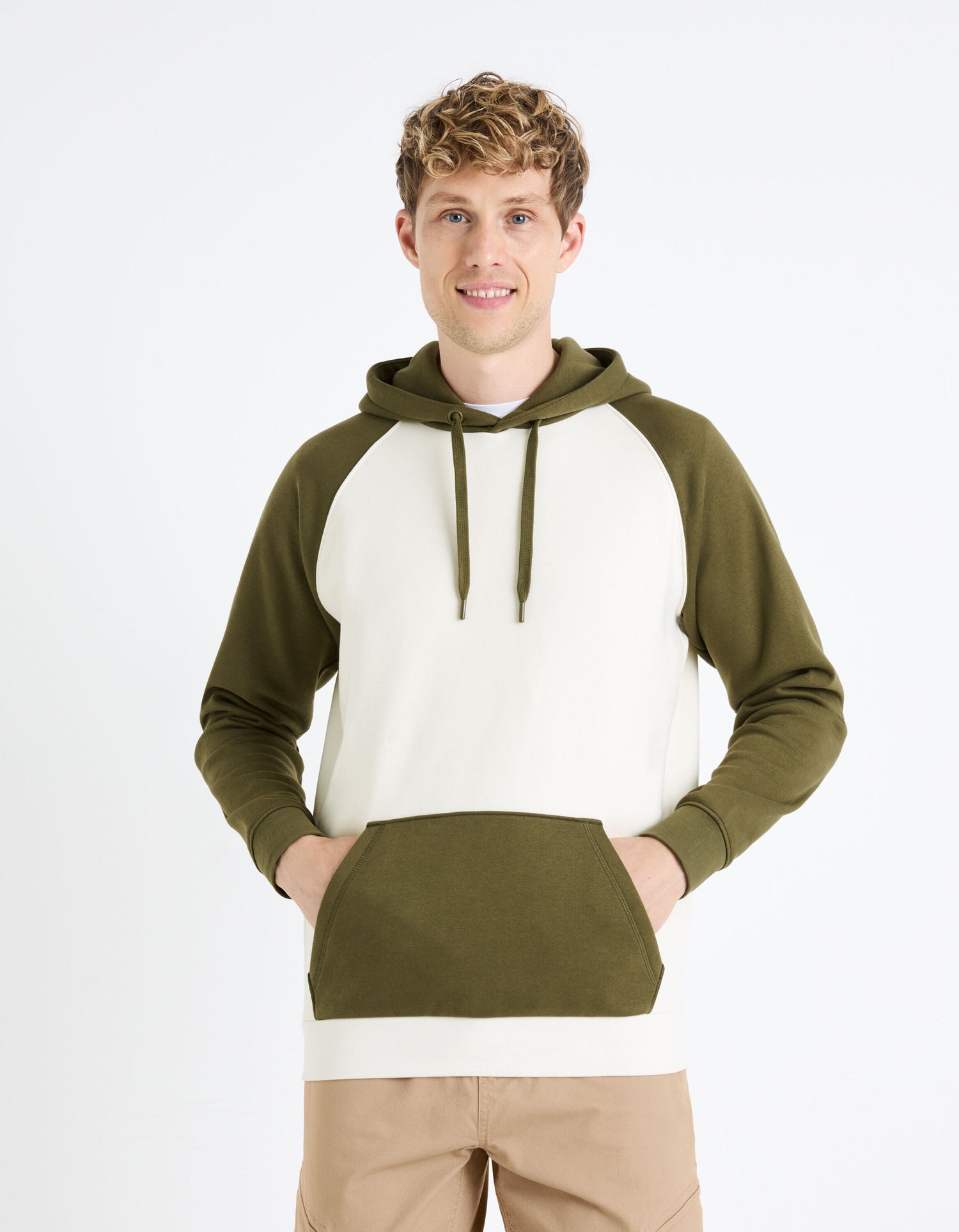 Cotton-Blend Hoodie - Khaki_FEBLOCOS_KHAKI_03