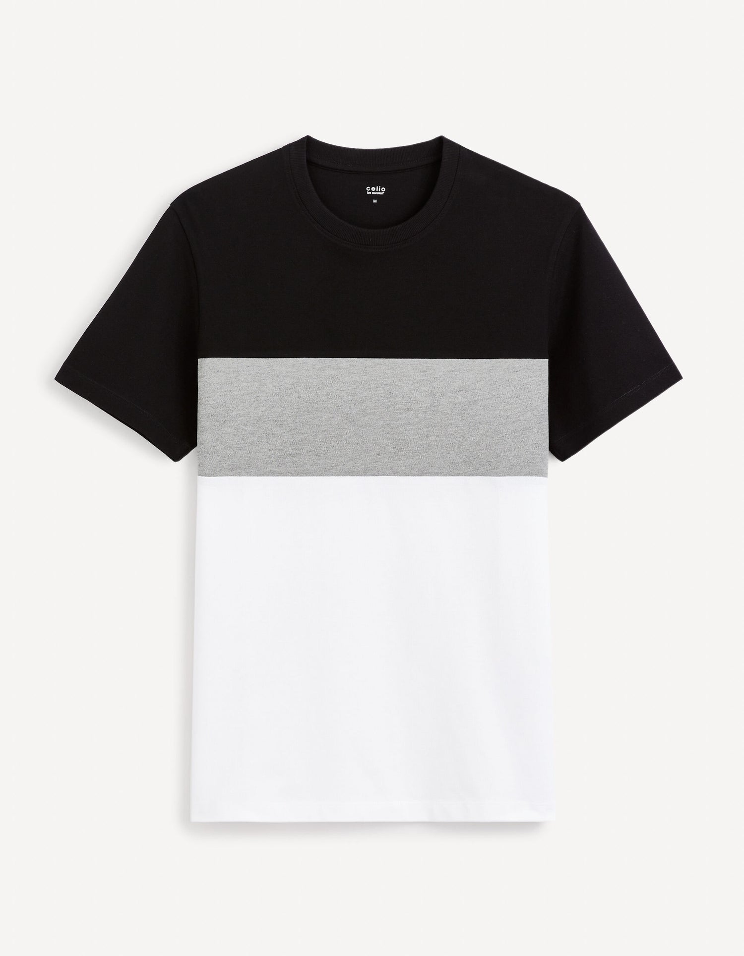 100% Cotton Round Neck T-Shirt - Black_FEBLOC_BLACK_01
