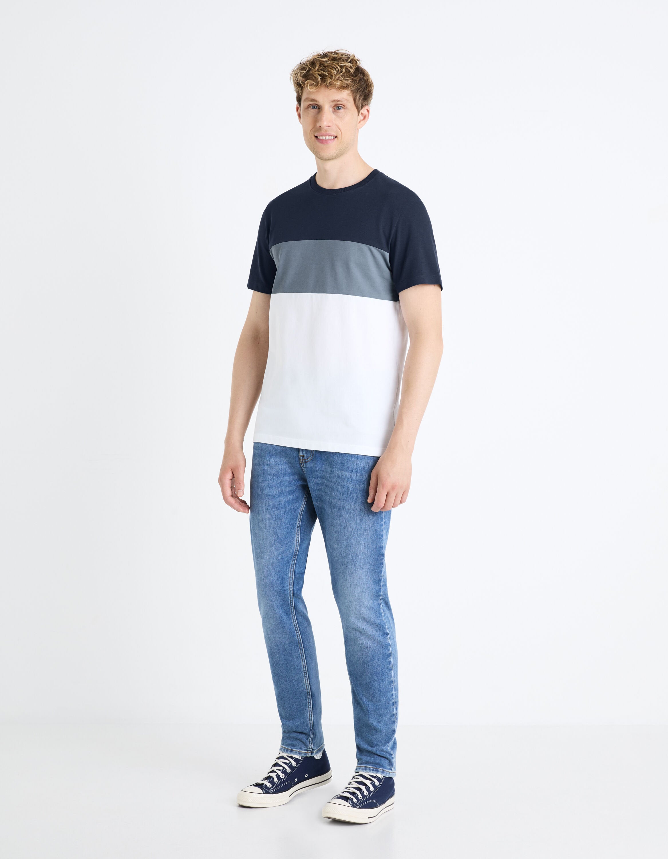 100% Cotton Round Neck T-Shirt - Navy_FEBLOC_NAVY_02