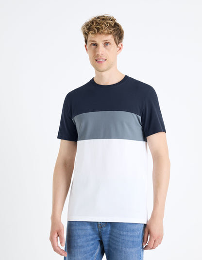 100% Cotton Round Neck T-Shirt - Navy_FEBLOC_NAVY_03
