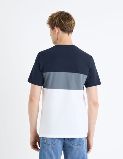 100% Cotton Round Neck T-Shirt - Navy_FEBLOC_NAVY_04