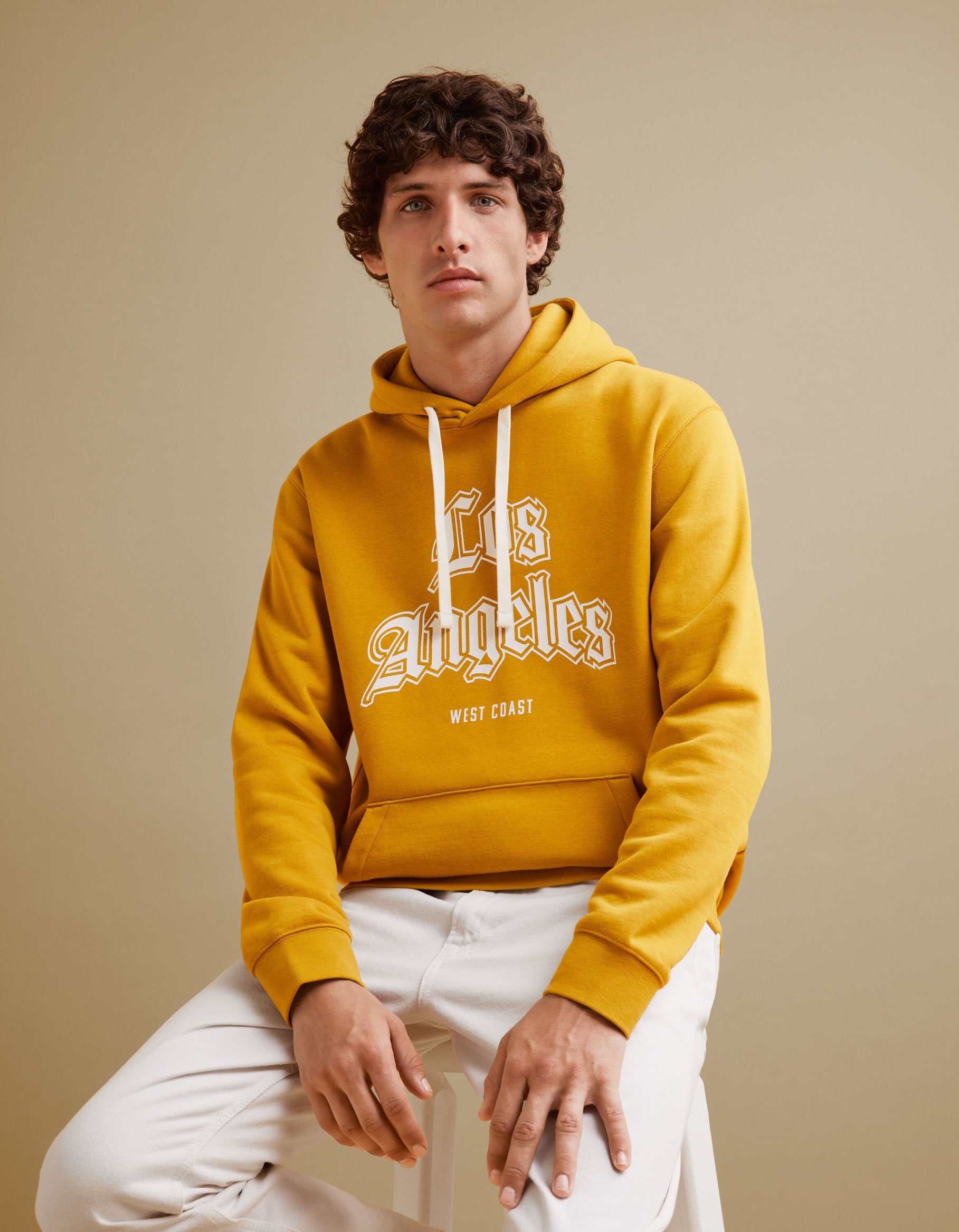 Cotton-Blend Hoodie - Yellow_FECAGO_YELLOW GOLDEN_03