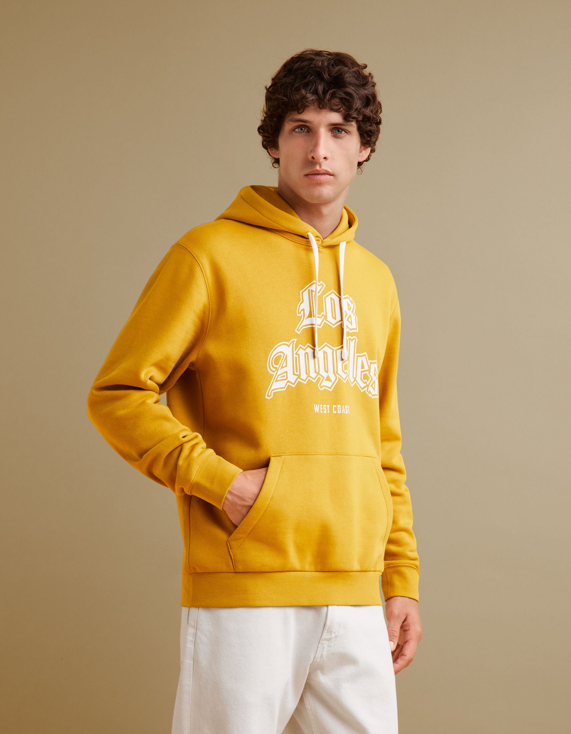 Cotton-Blend Hoodie - Yellow_FECAGO_YELLOW GOLDEN_06