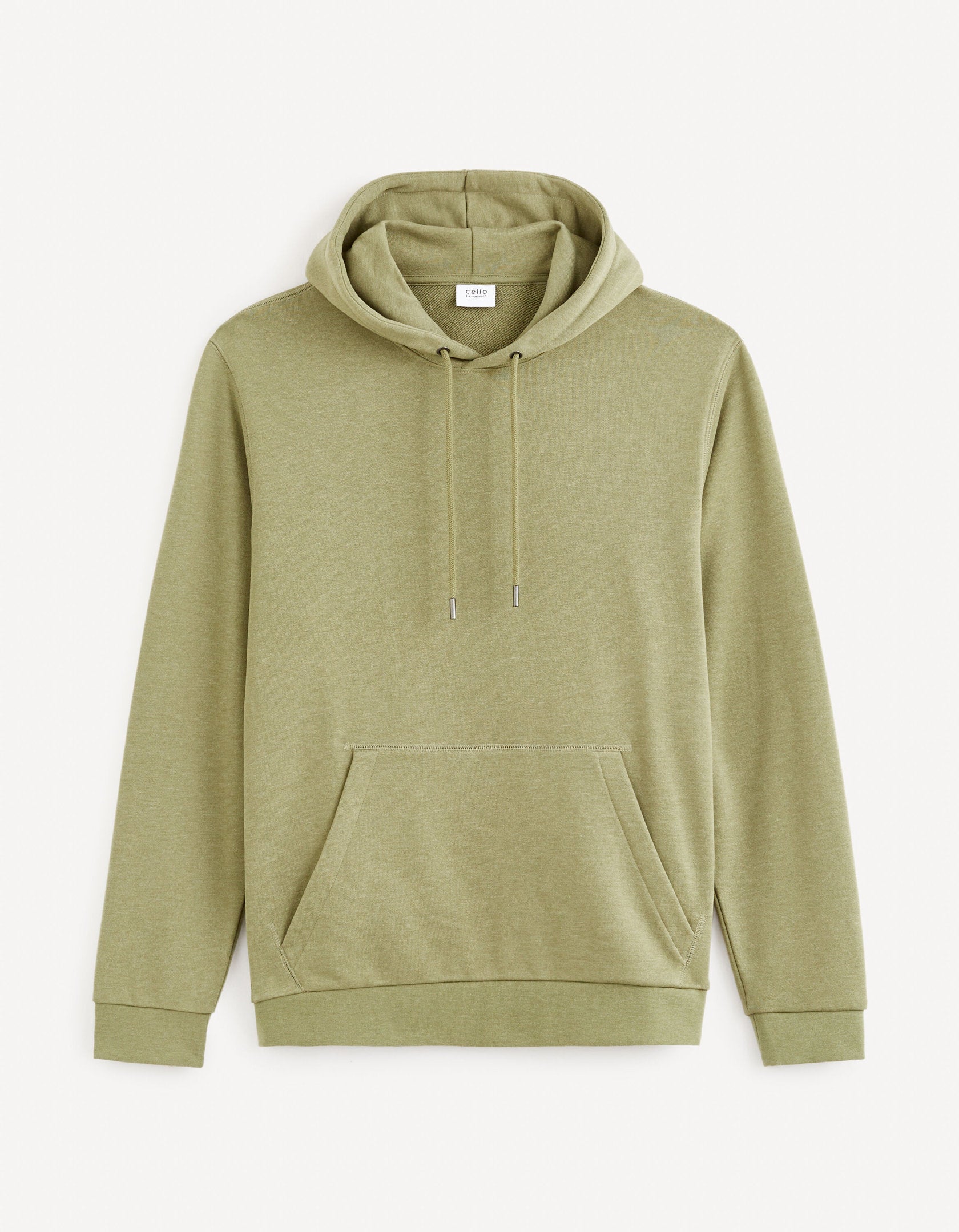 Cotton-Blend Hoodie - Khaki_FECHINE_KHAKI MEL_01