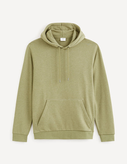 Cotton-Blend Hoodie - Khaki_FECHINE_KHAKI MEL_01