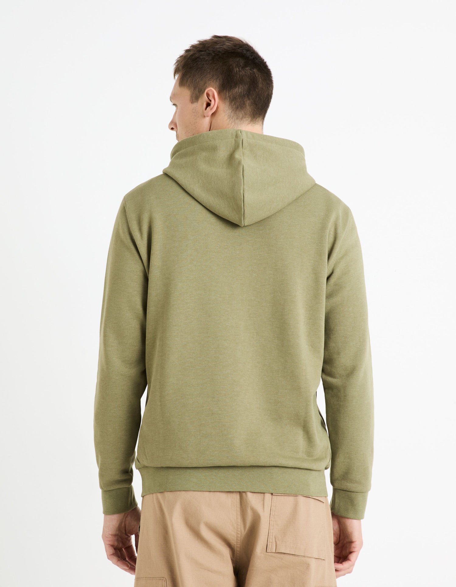 Cotton-Blend Hoodie - Khaki_FECHINE_KHAKI MEL_04