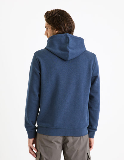 Cotton-Blend Hoodie - Navy_FECHINE_NAVY MEL_04