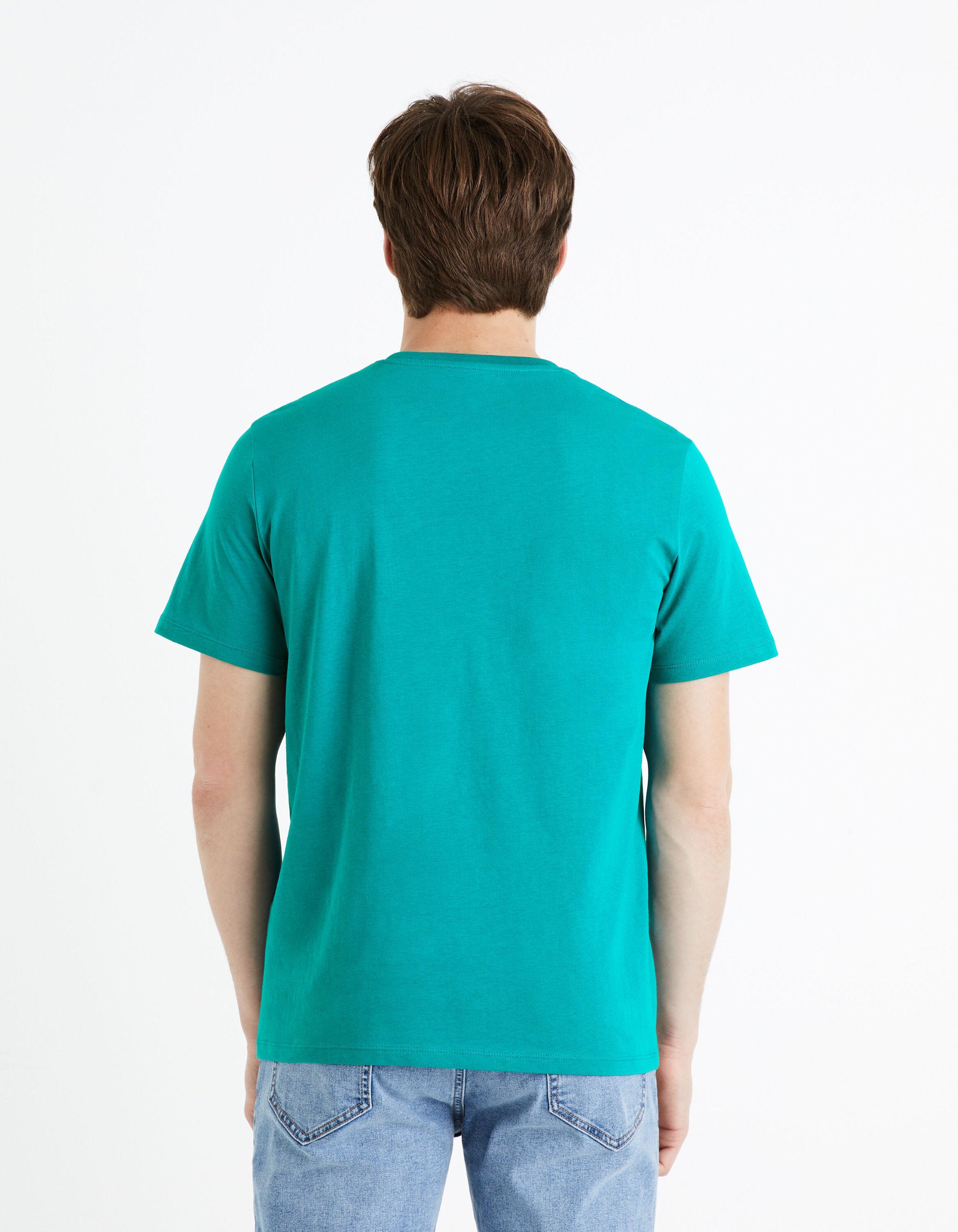 100% Cotton Round Neck T-Shirt - Green_FEDARON_GREEN BRITISH_04