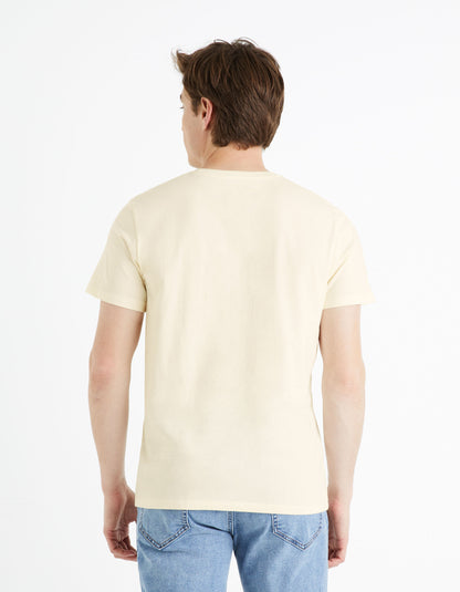 100% Cotton Round Neck T-Shirt - Off White_FEDARON_OFF WHITE_04
