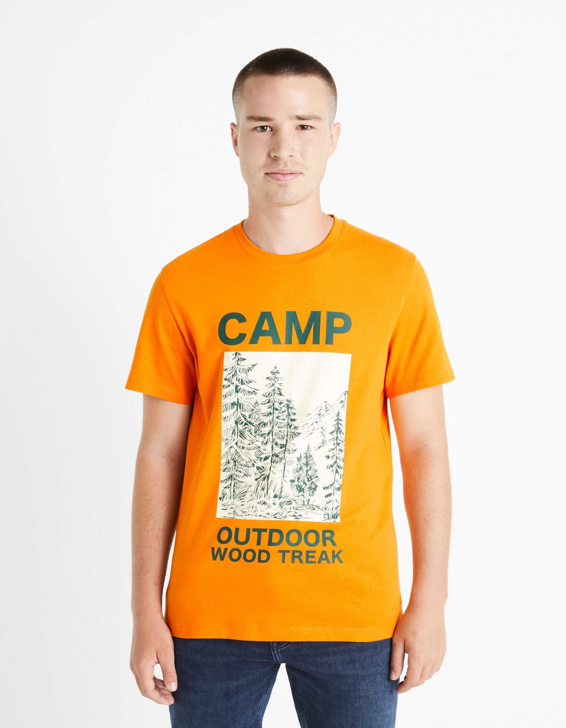 100% Cotton Round Neck T-Shirt - Orange_FEDECAMP_ORANGE_03
