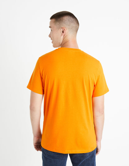 100% Cotton Round Neck T-Shirt - Orange_FEDECAMP_ORANGE_04