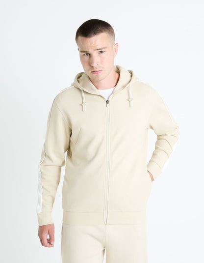 Cotton Blend Hoodie - Beige_FEFADA_BEIGE_03