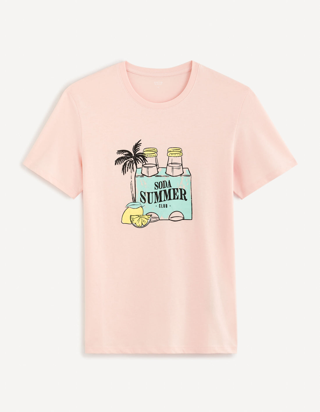100% Cotton Round Neck T-Shirt - Pink_FEGRUME_DUSTY PINK 01_02
