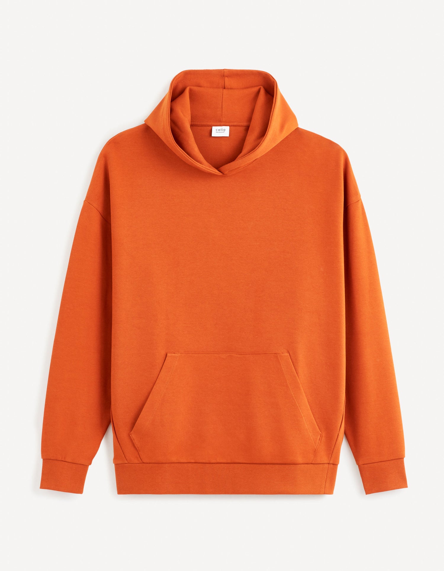 Stretch Cotton Hoodie - Orange_FEHARD_BURNT ORANGE_01