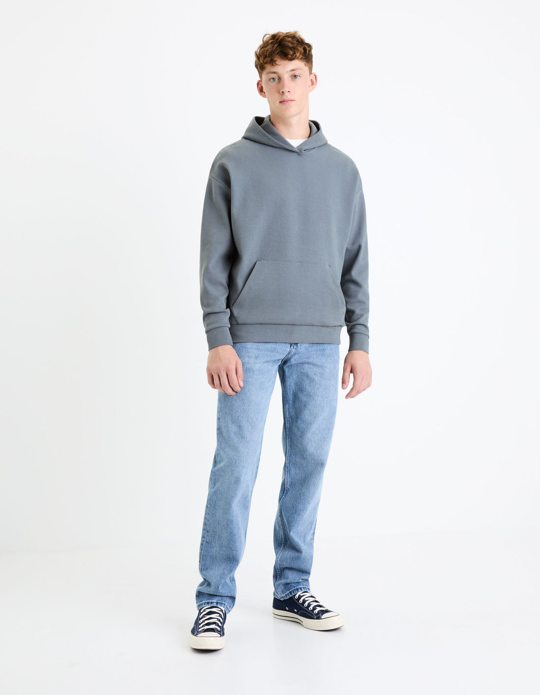 Stretch Cotton Hoodie - Blue_FEHARD_GREY BLUE_02