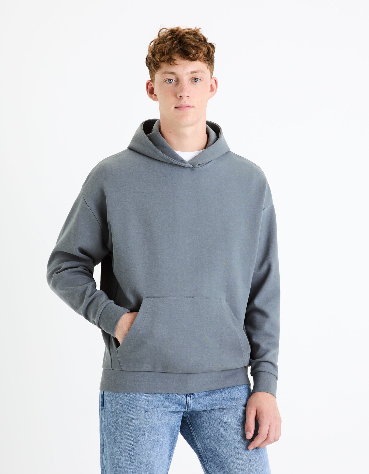 Stretch Cotton Hoodie - Blue_FEHARD_GREY BLUE_03