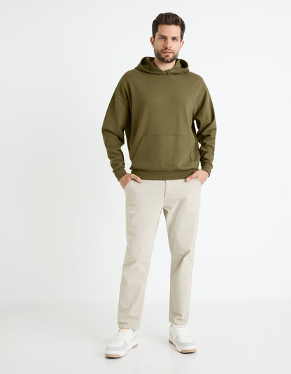 Stretch Cotton Hoodie - Khaki_FEHARD_KHAKI_02