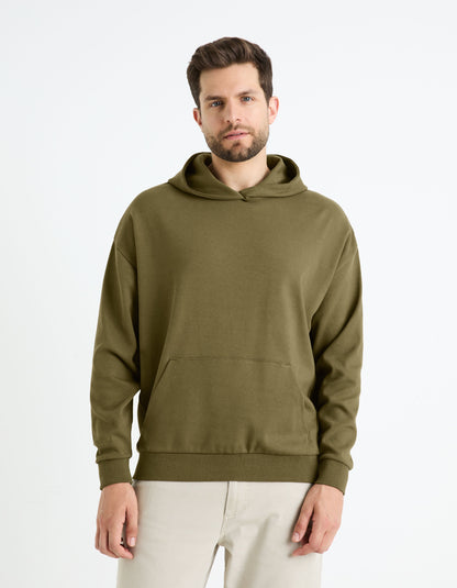 Stretch Cotton Hoodie - Khaki_FEHARD_KHAKI_03