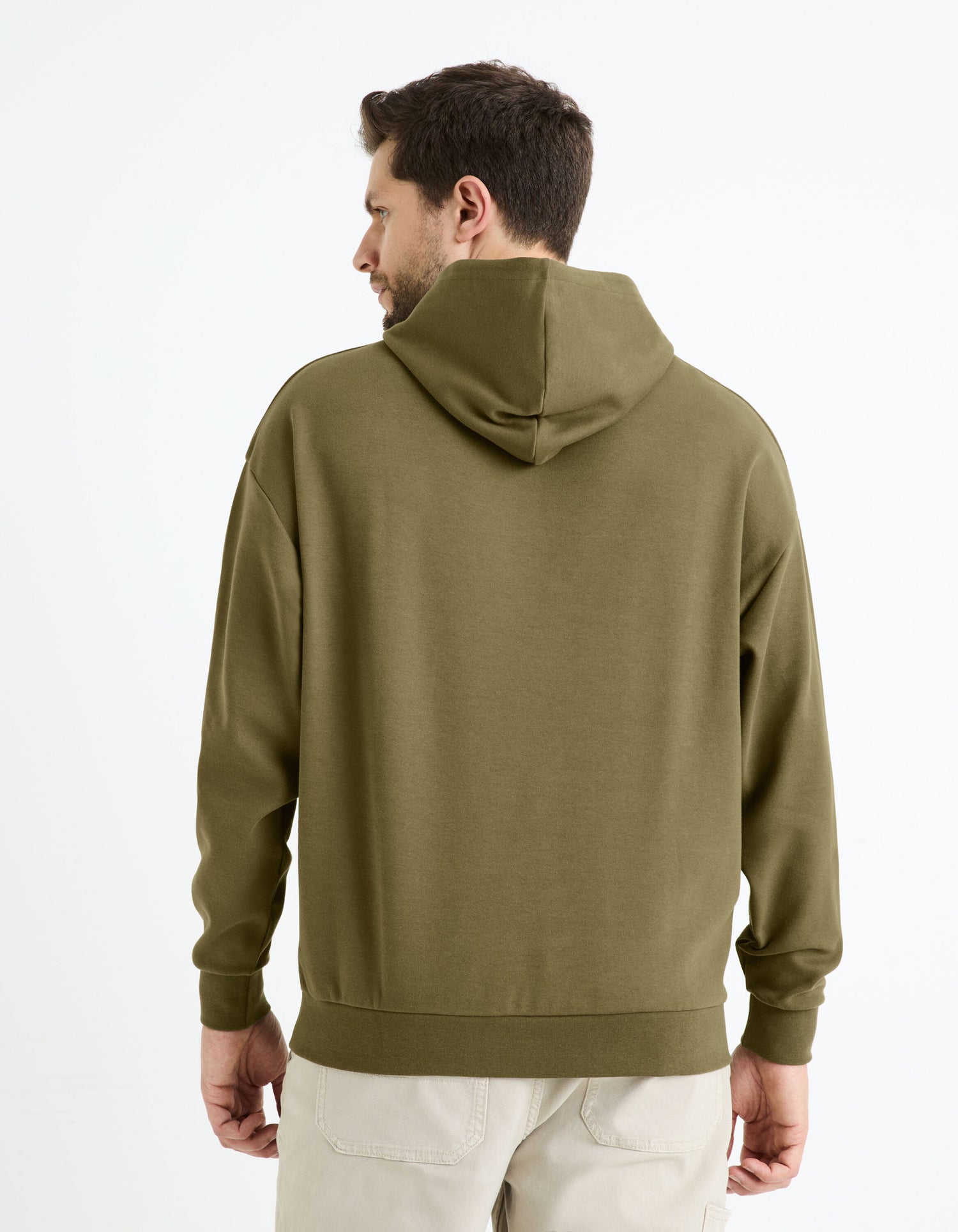 Stretch Cotton Hoodie - Khaki_FEHARD_KHAKI_04