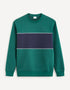 Cotton Blend Crew Neck Sweatshirt - Green_FEHOPE_DARK GREEN_01