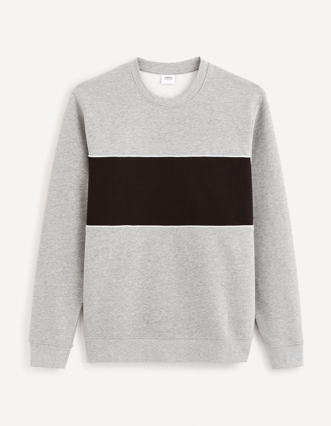 Cotton Blend Crew Neck Sweatshirt - Heater Grey_FEHOPE_GREY MEL_01