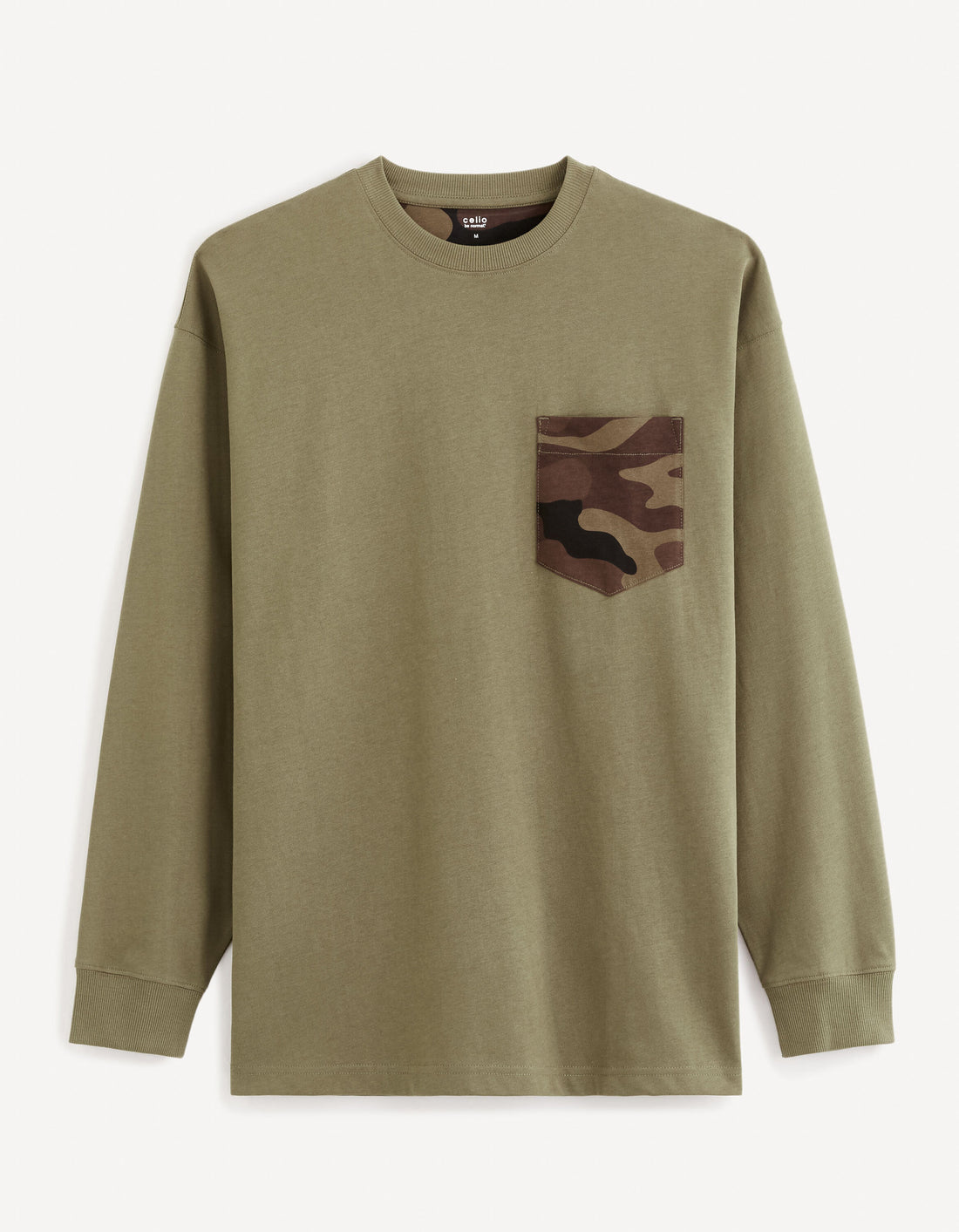 100% Cotton Long-Sleeved T-Shirt - Khaki_FEIGNANT_KHAKI_01