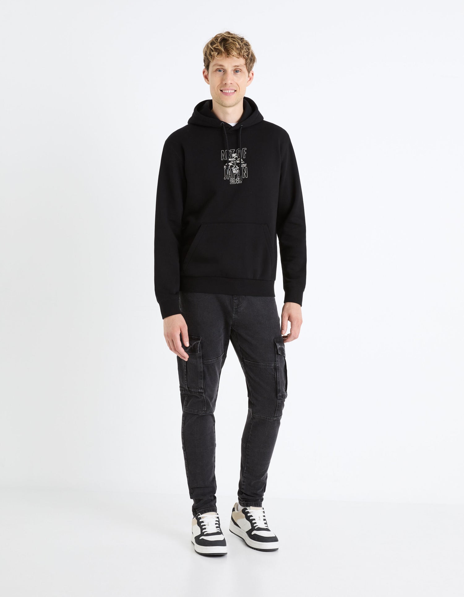 Cotton Blend Hoodie - Black_FEJABOWL_BLACK_02