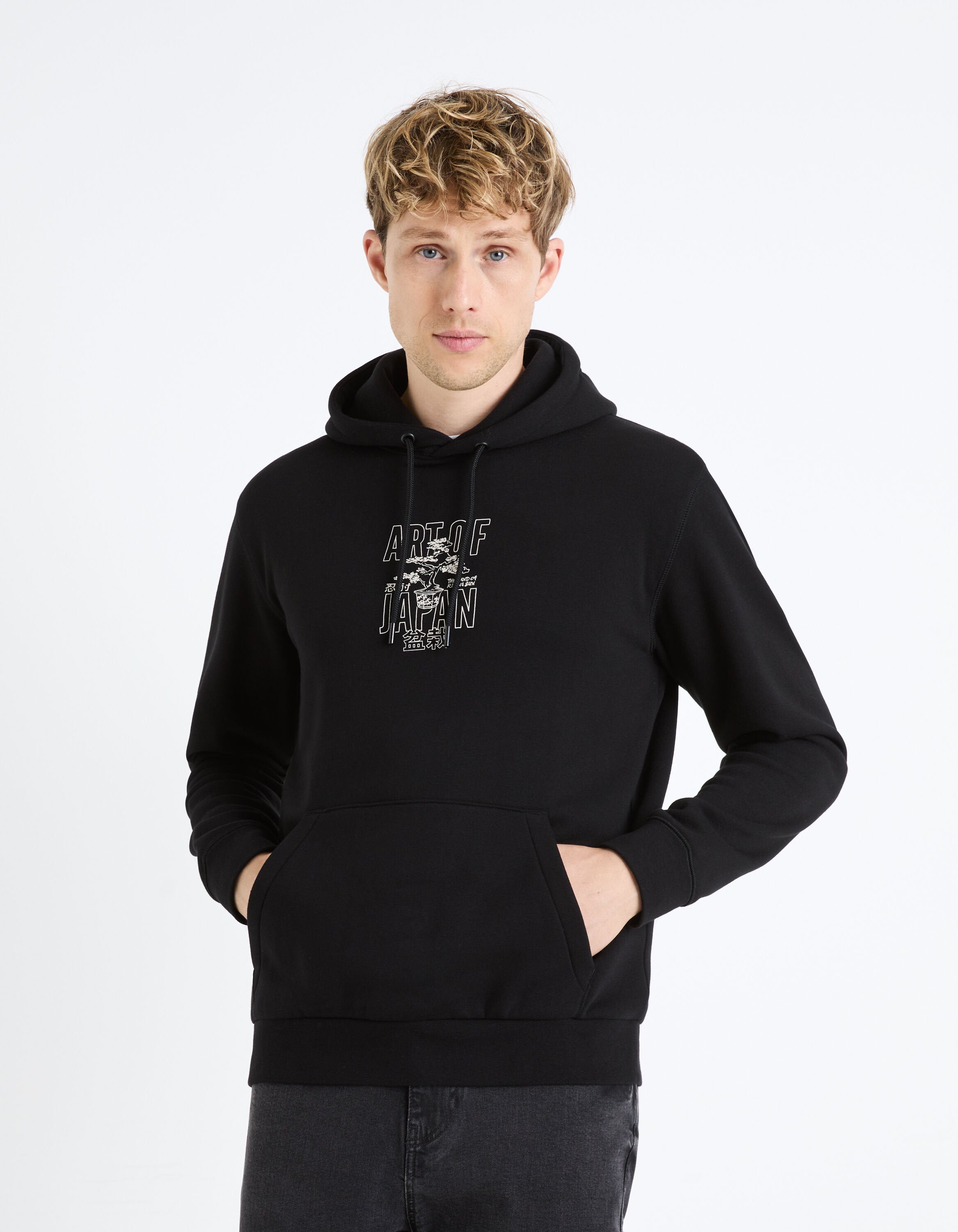 Cotton Blend Hoodie - Black_FEJABOWL_BLACK_03