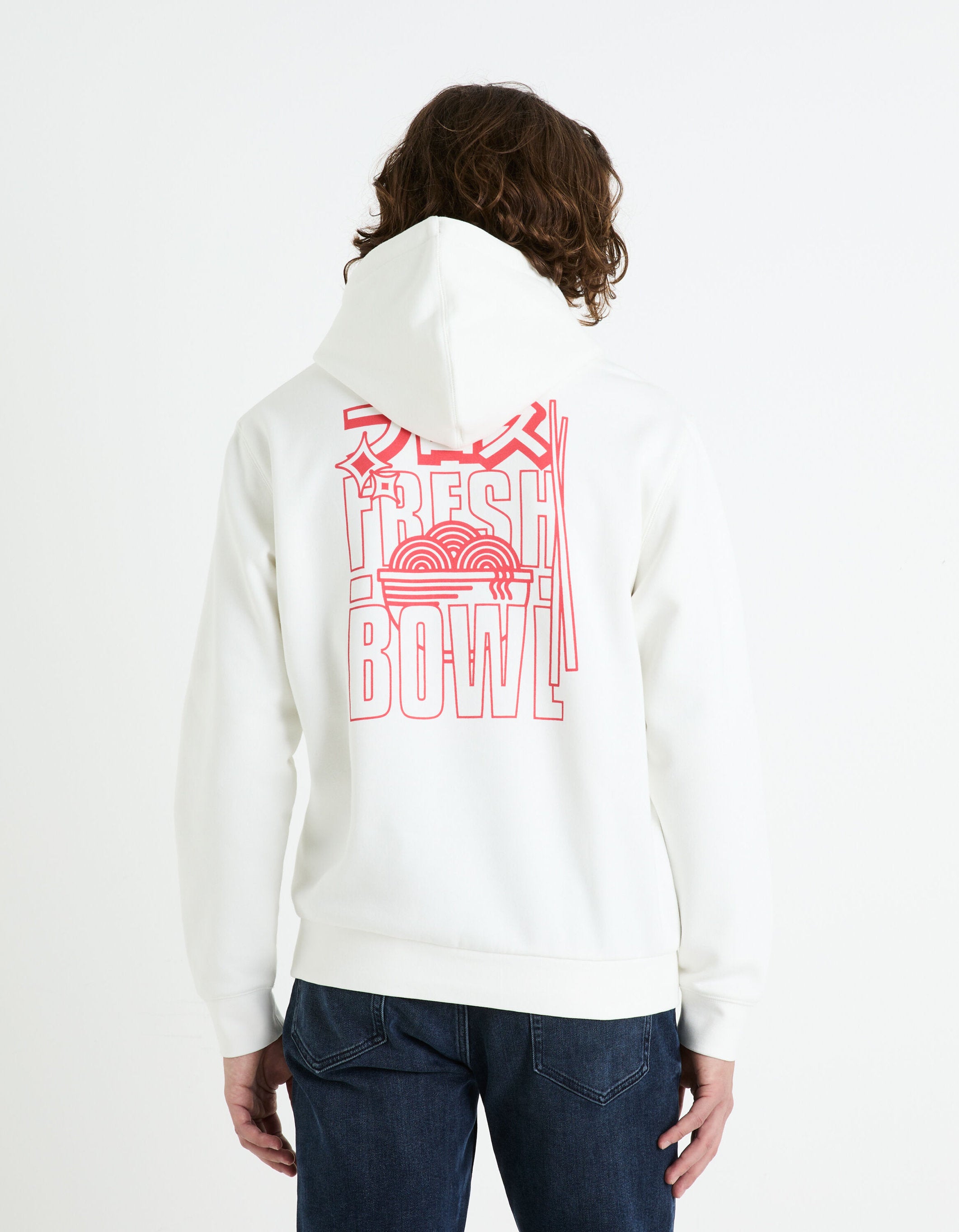 Cotton Blend Hoodie - Beige_FEJABOWL_ECRU_04