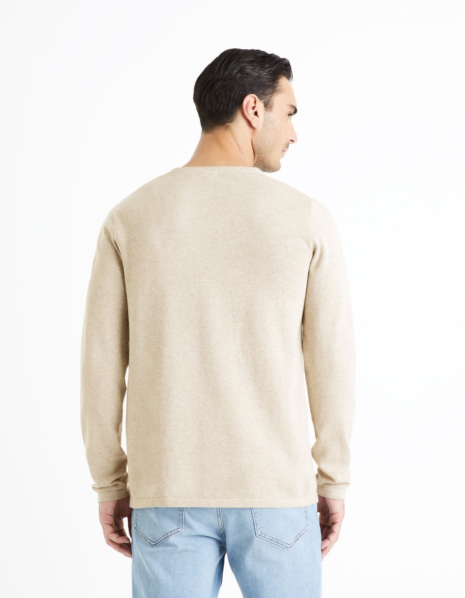 Tunisian Collar Sweater 100% Cotton - Beige_FELANO_BEIGE MEL_04