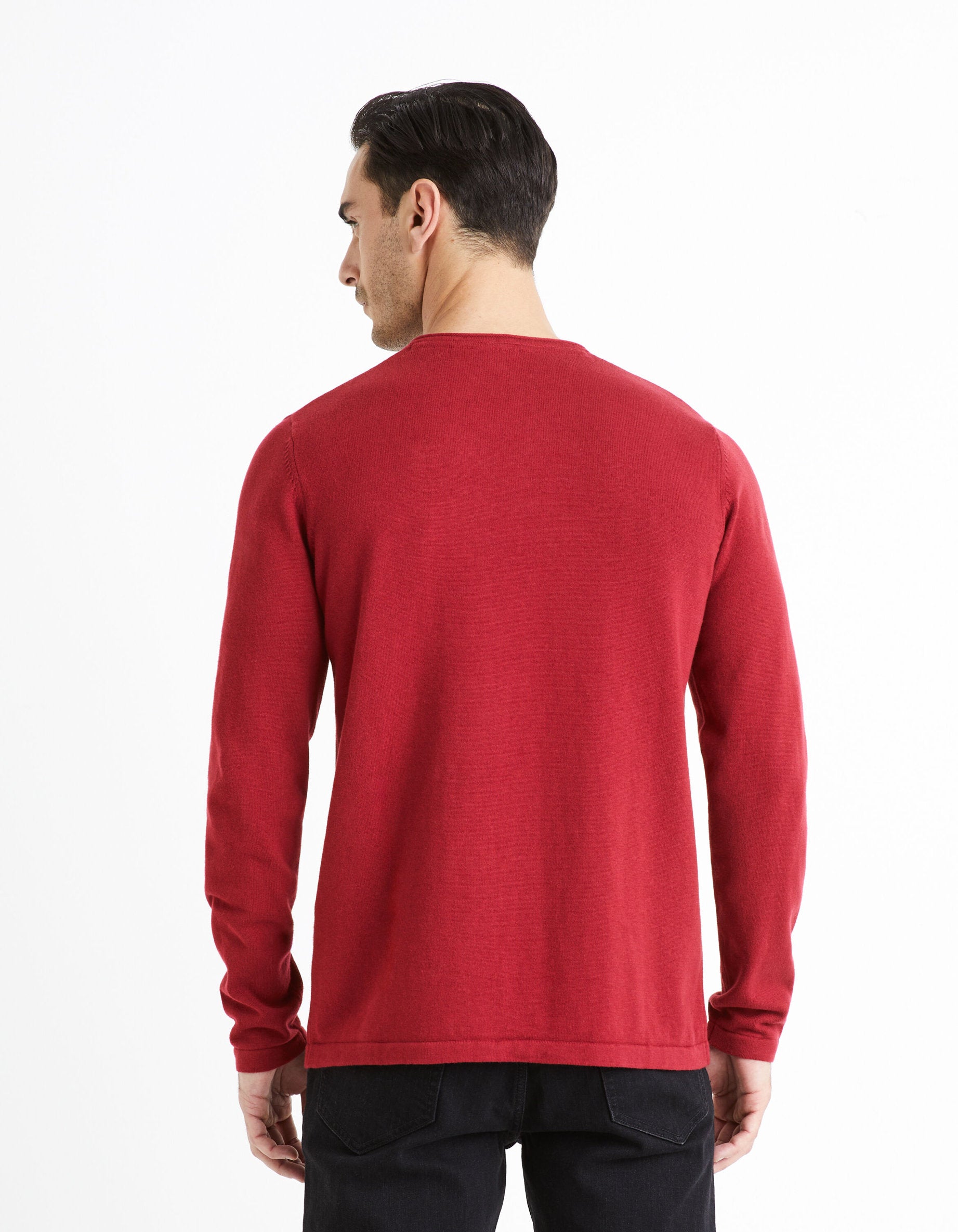 Tunisian Collar Sweater 100% Cotton - Burgundy_FELANO_BURGUNDY_04
