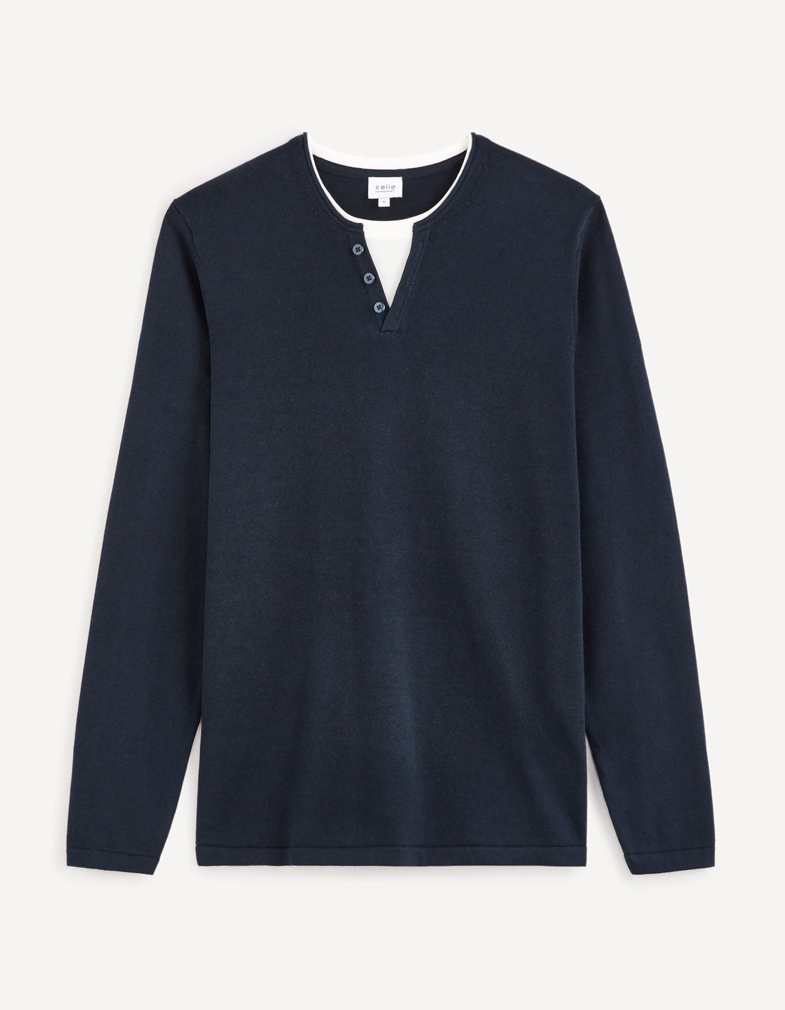 Tunisian Collar Sweater 100% Cotton - Navy_FELANO_NAVY_02