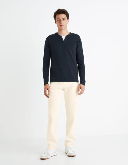 Tunisian Collar Sweater 100% Cotton - Navy_FELANO_NAVY_03