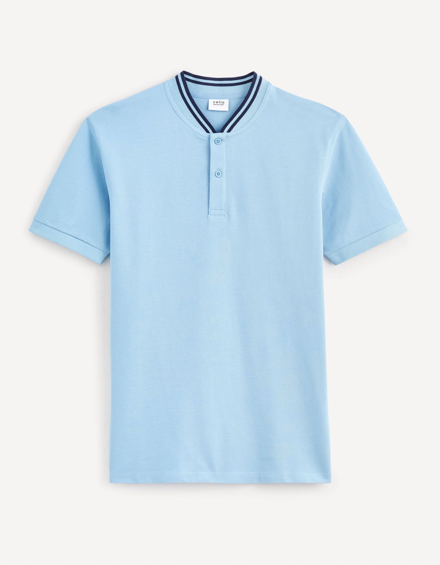 100% Cotton Piqué Polo Shirt - Sky Blue_FELIME_BLUE SKY_01